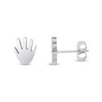 atjewels 14k White Gold Over .925 Sterling Silver Hand stud Earrings MOTHER'S DAY SPECIAL OFFER - atjewels.in