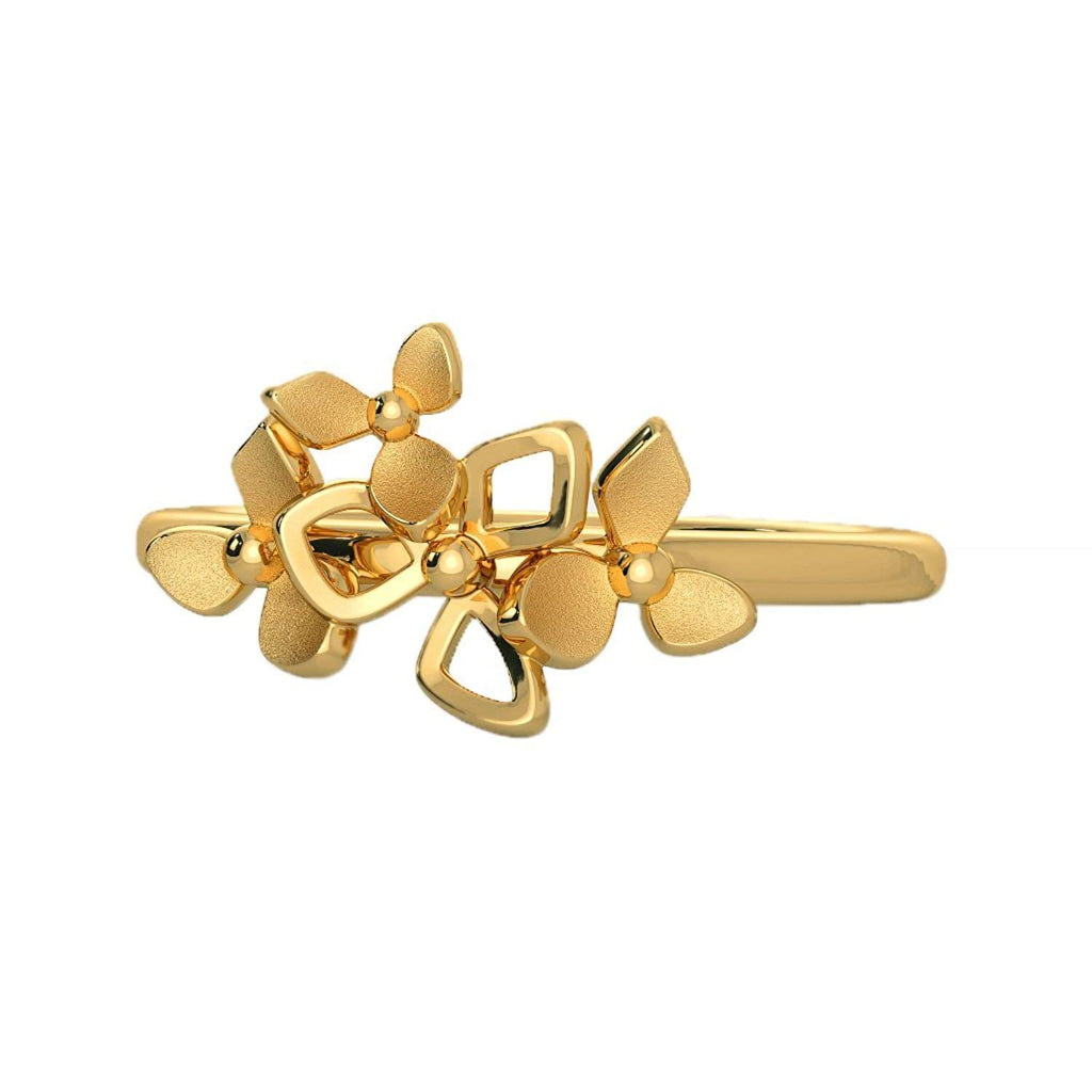 atjewels 14k Yellow Gold Over .925 Sterling Silver Flower Ring For Girl's and Women's For Navratri Special - atjewels.in