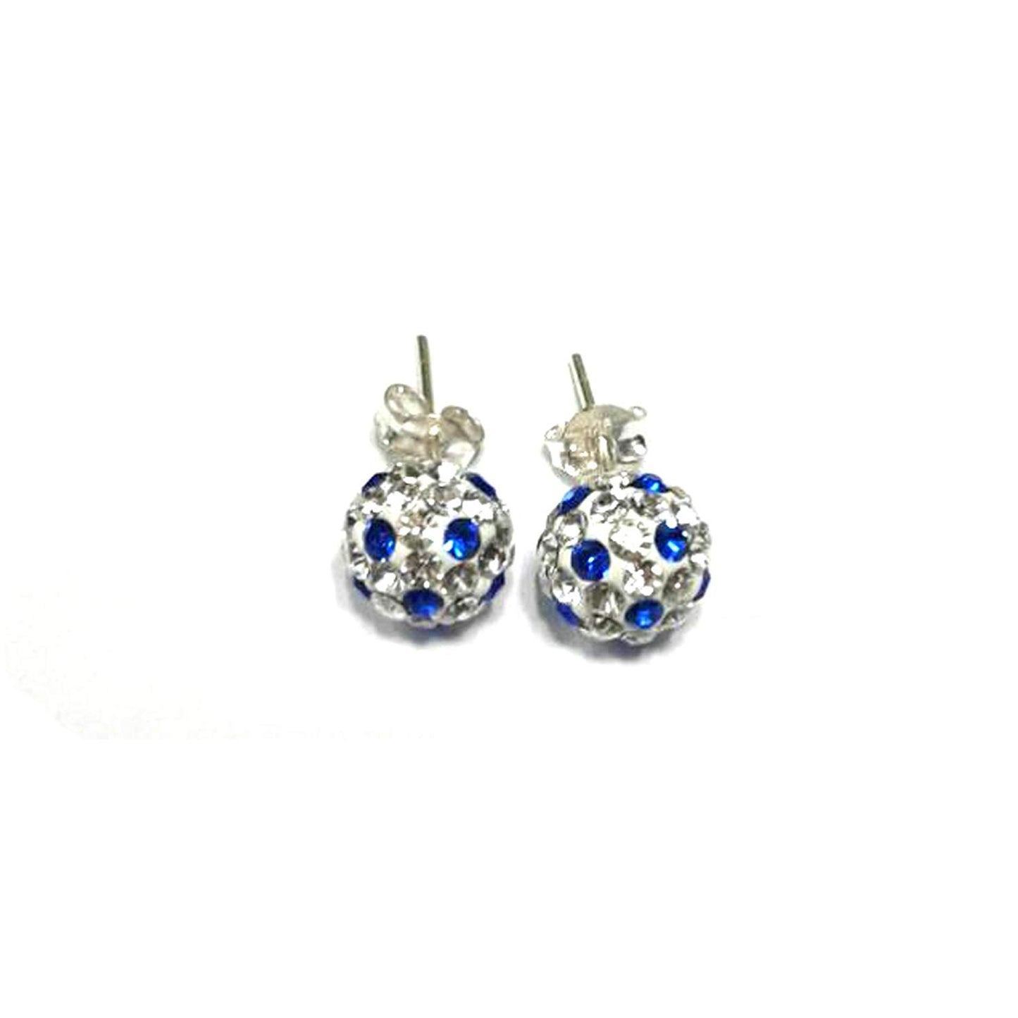 atjewels Round Cut Crystal Sterling Silver Pave Ball Stud Earrings, 8MM Crystal Fireball Disco Ball Earrings 1 Pair For Girl's and Women's Fancy Party Wear EarringsMOTHER'S DAY SPECIAL OFFER - atjewels.in