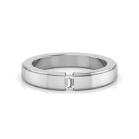 atjewels 14K White Gold Over 925 Sterling with White Baguette Zirconia Solitaire Band Ring (7) MOTHER'S DAY SPECIAL OFFER - atjewels.in