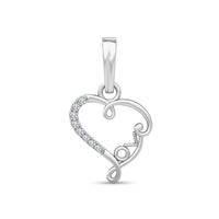 atjewels 18K White Gold on 925 Sterling White CZ Heart Love Pendant Without Chain For Women's MOTHER'S DAY SPECIAL OFFER - atjewels.in