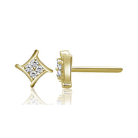 atjewels Stylish 18K Yellow Gold Over Sterling Silver Round Cut White CZ Stud Earrings MOTHER'S DAY SPECIAL OFFER - atjewels.in