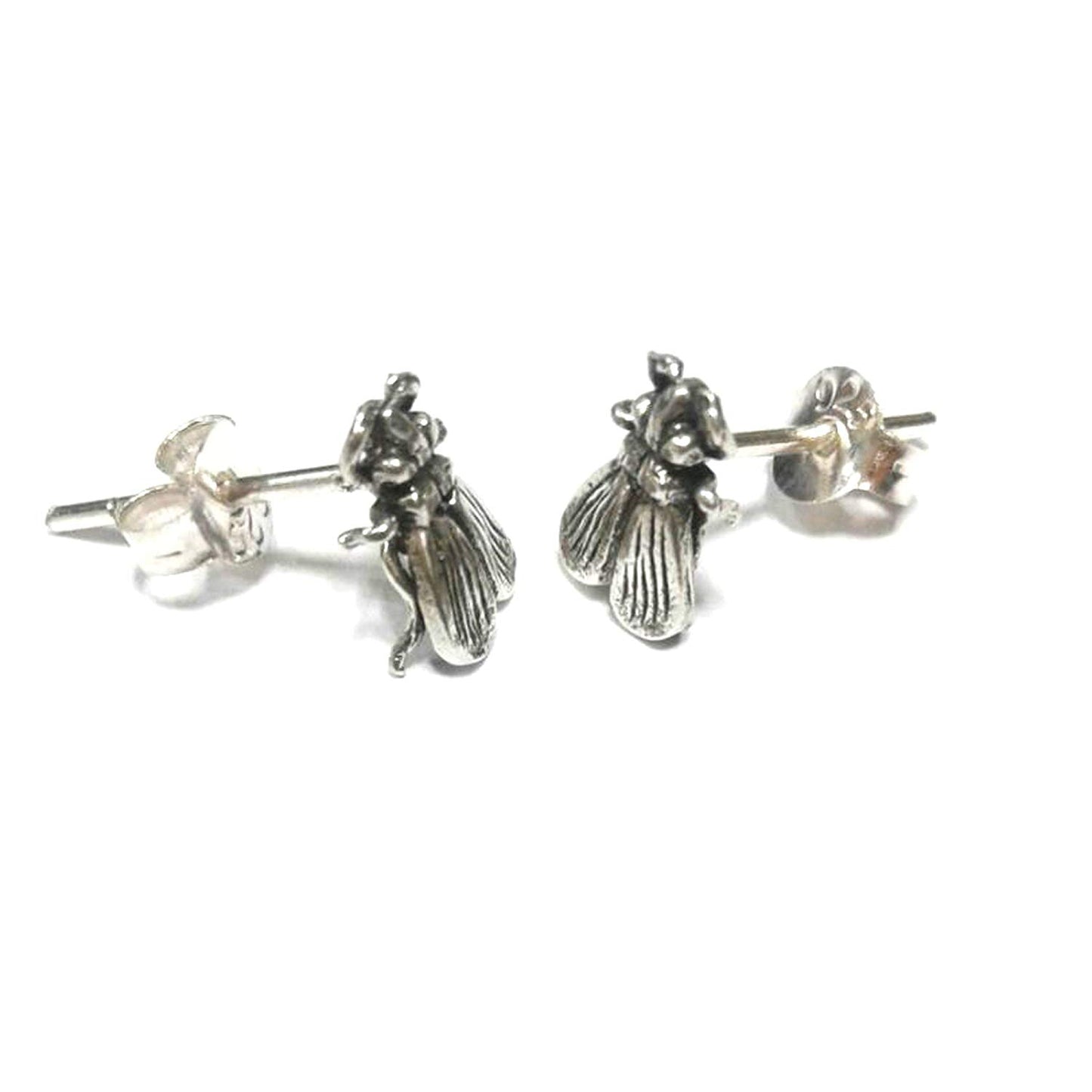 atjewels Oxidised .925 Sterling Silver Bee Stud Earrings For Girl's and Women's For MOTHER'S DAY SPECIAL OFFER - atjewels.in