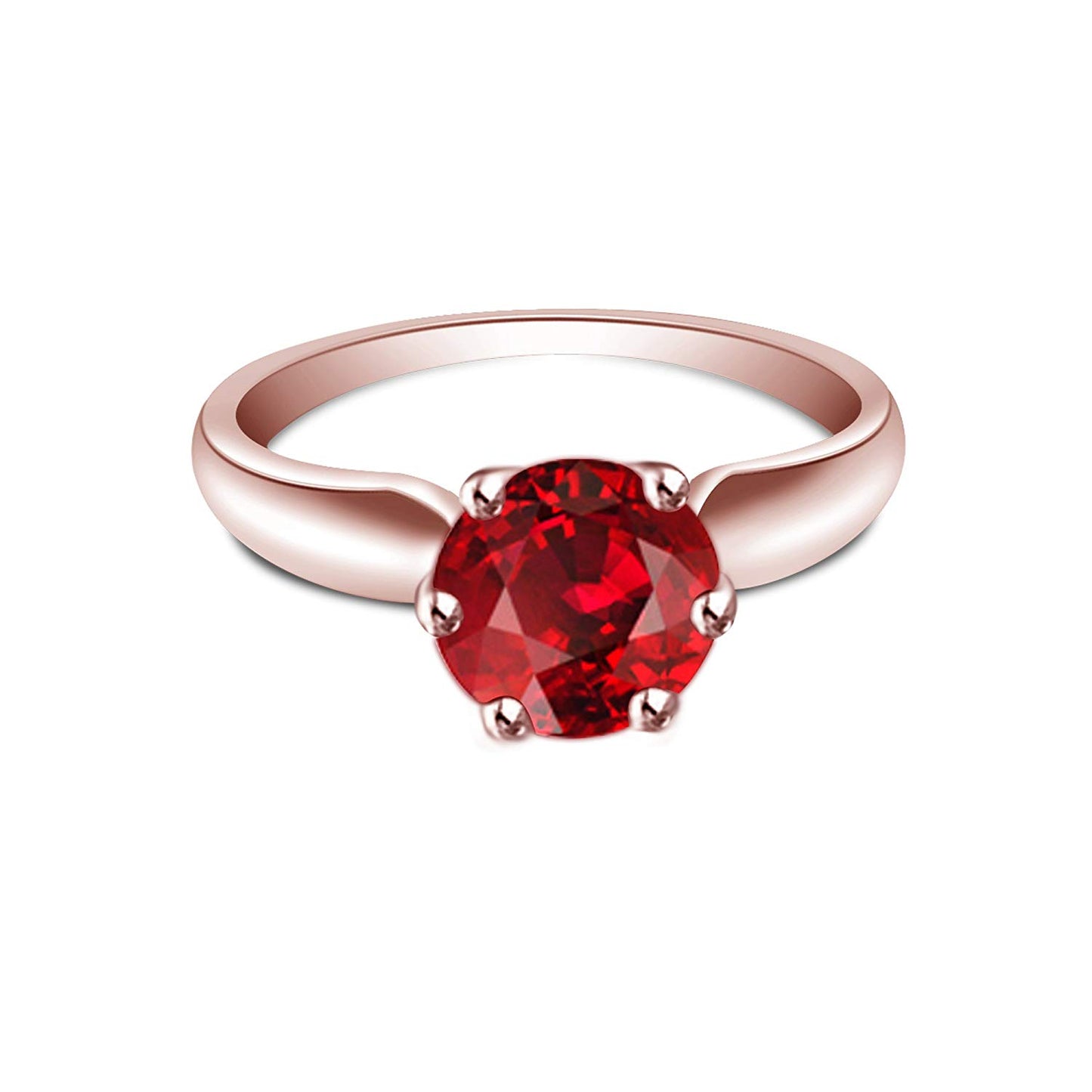 atjewels Round Cut Multi-Color Gemstone 14K Rose Gold Over .925 Sterling Silver Solitaire Engagement Ring For Women's and Girl's For Diwali Special - atjewels.in