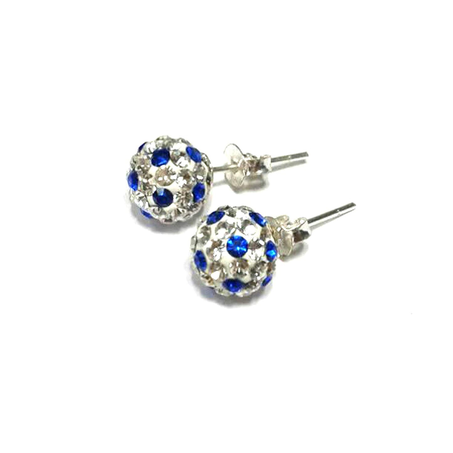 atjewels Round Cut Crystal Sterling Silver Pave Ball Stud Earrings, 8MM Crystal Fireball Disco Ball Earrings 1 Pair For Girl's and Women's Fancy Party Wear EarringsMOTHER'S DAY SPECIAL OFFER - atjewels.in