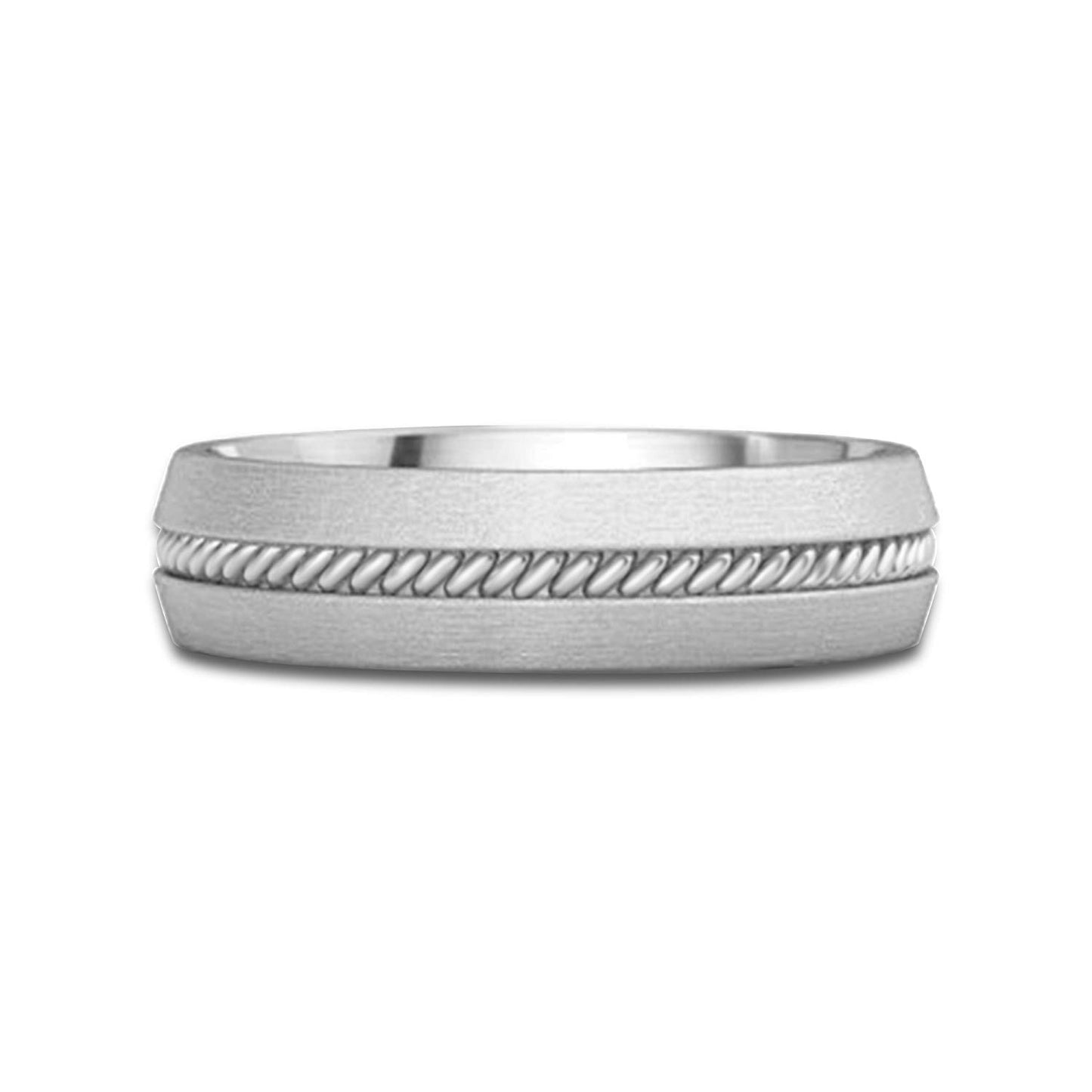 atjewels 18K White Gold Over 925 Sterling Silver Plain Wedding Band Ring For Men's MOTHER'S DAY SPECIAL OFFER - atjewels.in