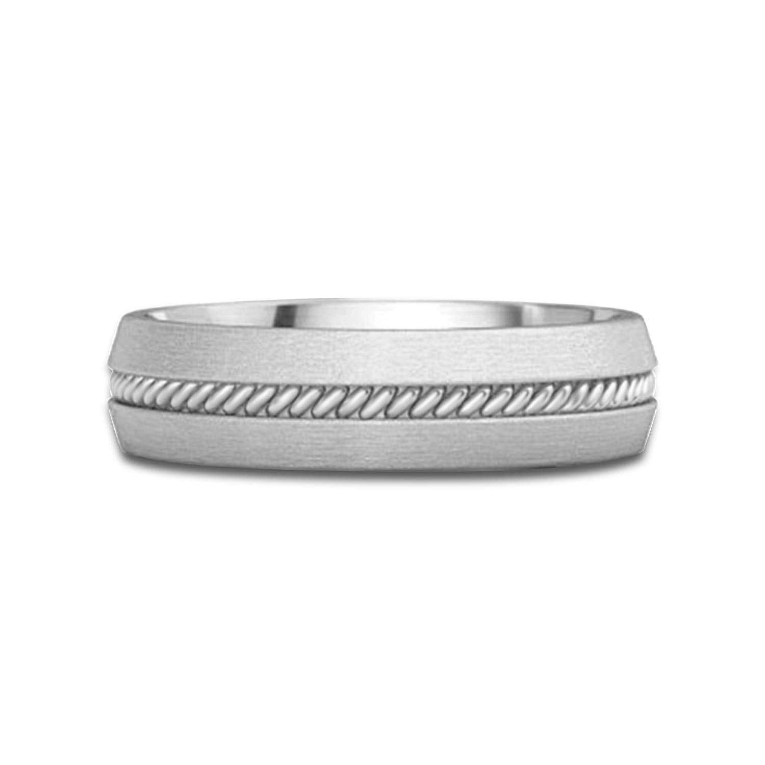 atjewels 18K White Gold Over 925 Sterling Silver Plain Wedding Band Ring For Men's MOTHER'S DAY SPECIAL OFFER - atjewels.in