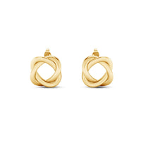 atjewels Love Knot Stud Earrings in 18k Yellow Gold Plated on 925 Sterling Silver MOTHER'S DAY SPECIAL OFFER - atjewels.in