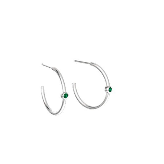 atjewels Women's Round Cut Emerald Solitaire Stud Earrings in White Gold Plated on 925 Silver MOTHER'S DAY SPECIAL OFFER - atjewels.in