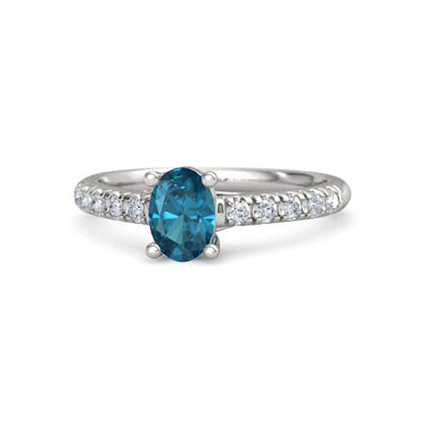 atjewels .925 Sterling Silver Oval Shape Blue Topaz Engagement/Wedding Ring Variation For Women's & Girl's - atjewels.in