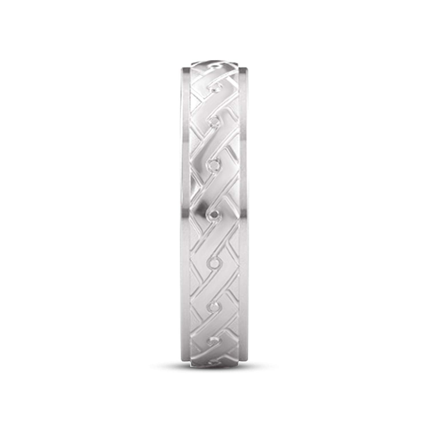 atjewels 18K White Gold Over 925 Sterling Silver Wedding Band Ring For Men's MOTHER'S DAY SPECIAL OFFER - atjewels.in