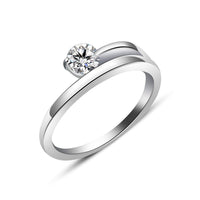 atjewels 14K White Gold Over 925 Sterling Round White CZ Bypass Ring For Women's MOTHER'S DAY SPECIAL OFFER - atjewels.in
