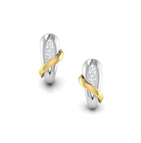 atjewels 14K Two tone Gold Over 925 Sterling Round White CZ Fancy Stud Earrings For Women's/Girl's MOTHER'S DAY SPECIAL OFFER - atjewels.in