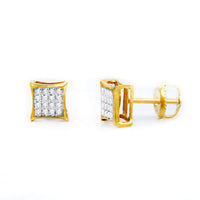 atjewels 18k Yellow Gold Plated On .925 Sterling Silver Cubic Zirconia Round Cut Stud Earrings MOTHER'S DAY SPECIAL OFFER - atjewels.in
