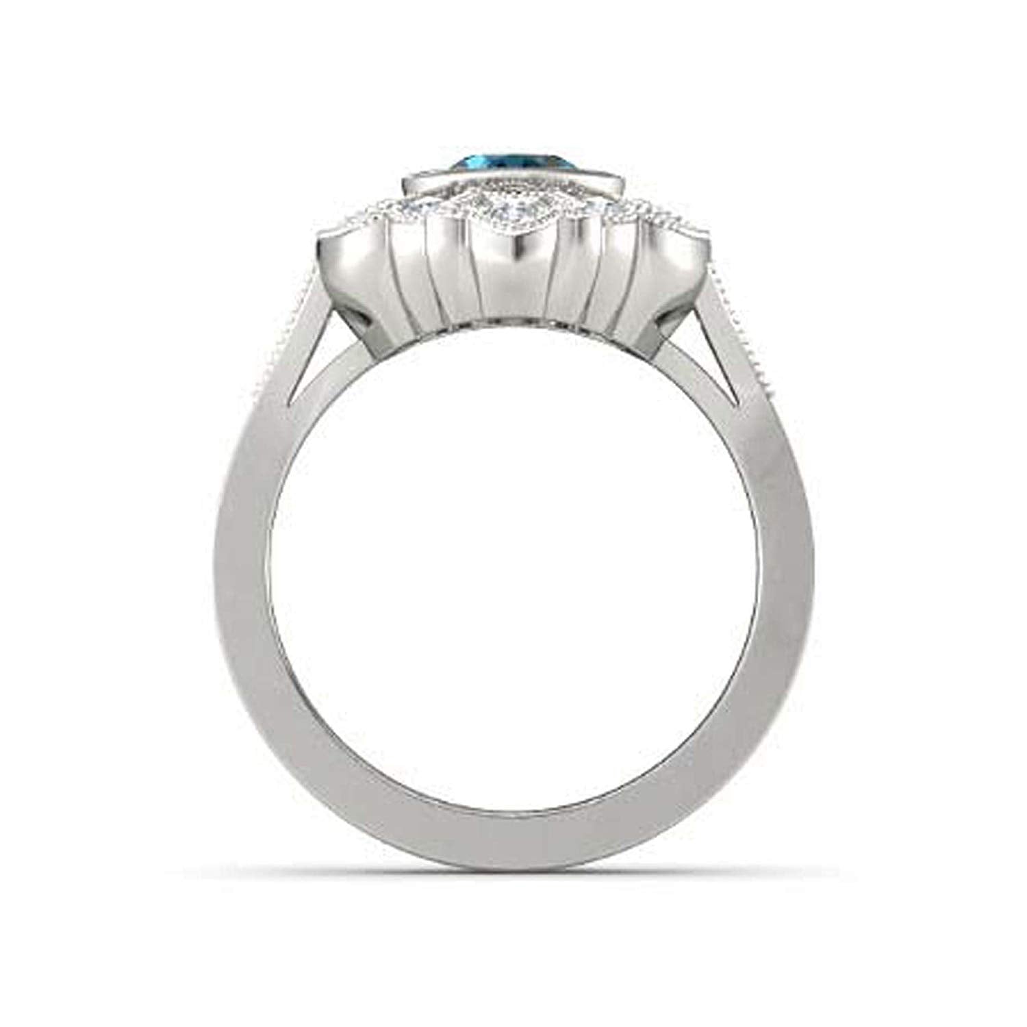 atjewels .925 Sterling Silver Oval Shape Blue Topaz Engagement/Wedding Ring Variation For Women's & Girl's - atjewels.in