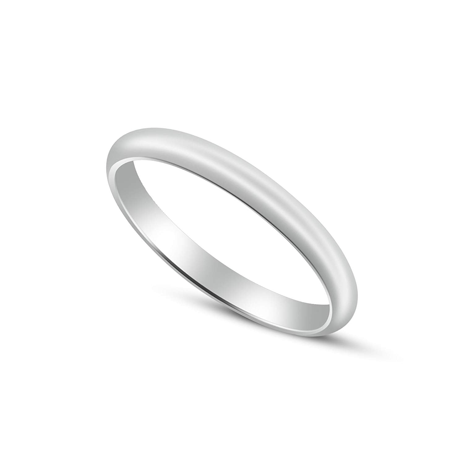 atjewels 18K White Gold Over .925 Sterling Silver Anniversary Plain Band Ring For Women's MOTHER'S DAY SPECIAL OFFER - atjewels.in