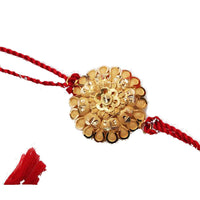 atjewels 14K Yellow Gold Over .925 Sterling Silver Cluster Rakhi MOTHER'S DAY SPECIAL OFFER - atjewels.in
