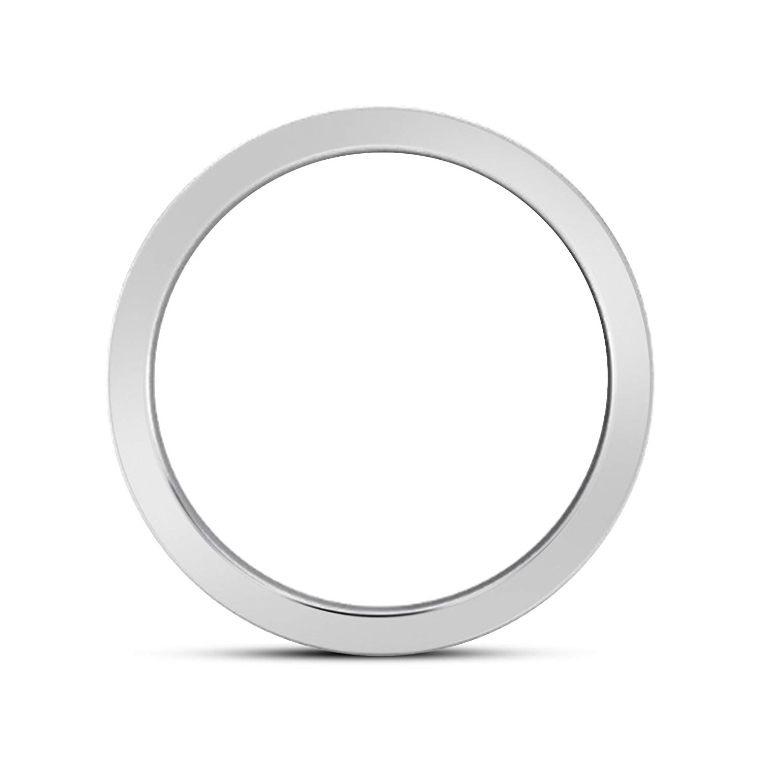 atjewels 18K White Gold Over 925 Sterling Silver Plain Wedding Band Ring For Men's MOTHER'S DAY SPECIAL OFFER - atjewels.in