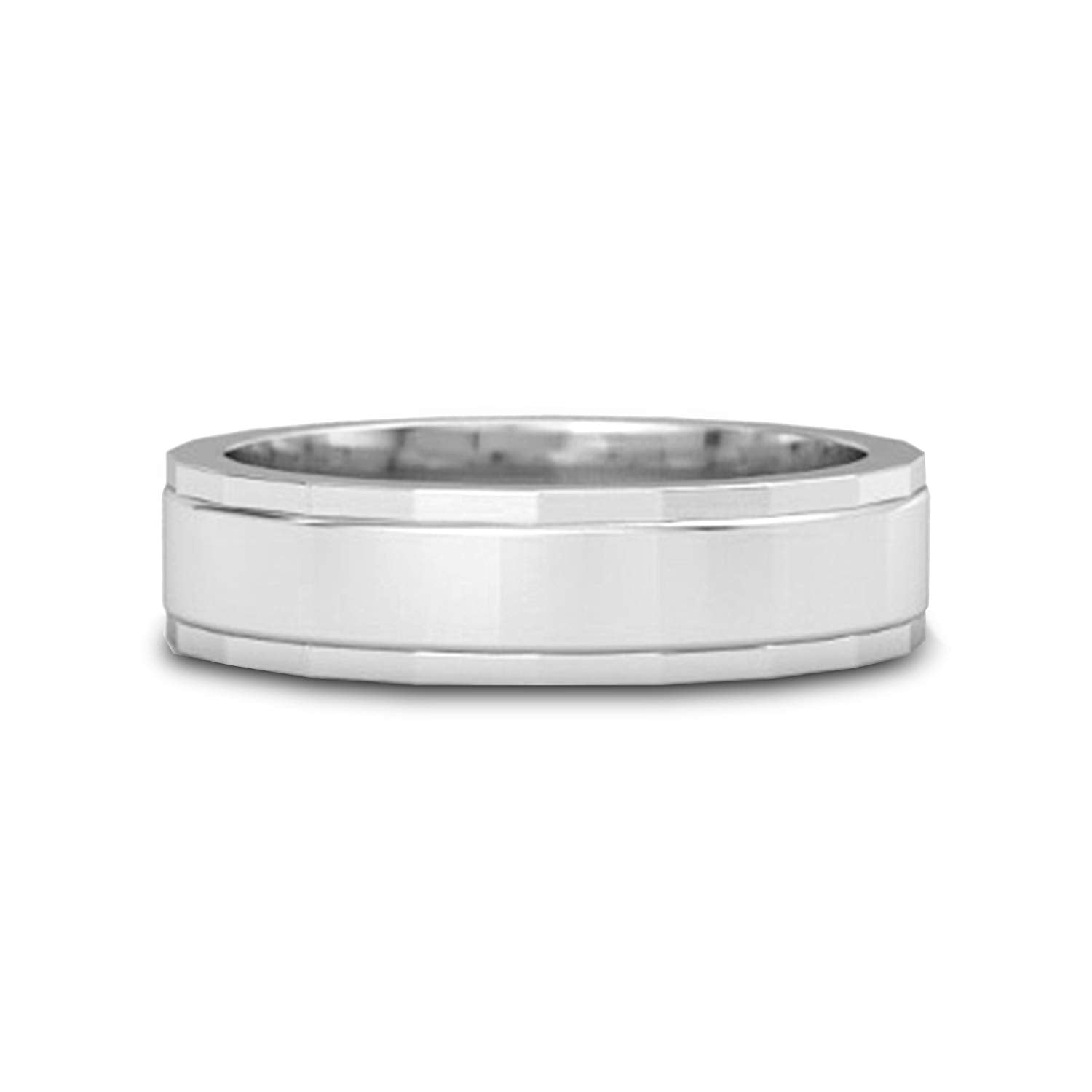 atjewels 18K White Gold Over 925 Sterling Silver Anniversary Band Rings For Men's MOTHER'S DAY SPECIAL OFFER - atjewels.in