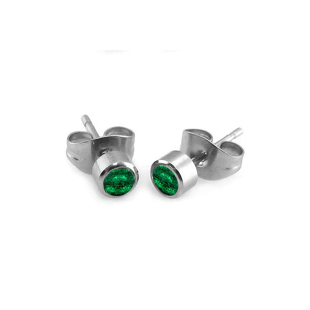 Women's Special Offer !! 925 Sterling Silver Round Cut Emerald Solitaire Stud Earrings From atjewels MOTHER'S DAY SPECIAL OFFER - atjewels.in
