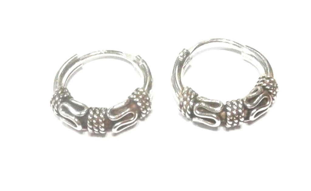 atjewels Oxidised .925 Sterling Silver Hoop Earrings For Girl's and Women's For MOTHER'S DAY SPECIAL OFFER - atjewels.in