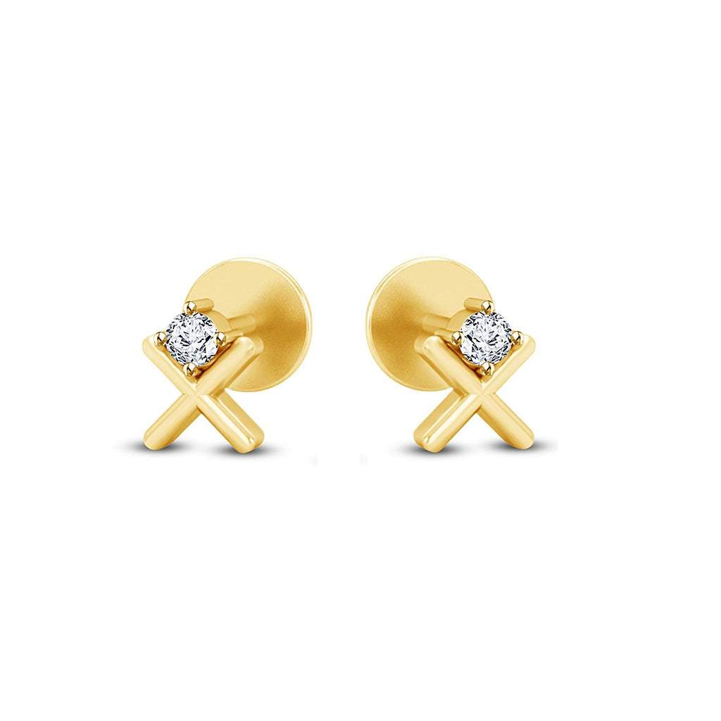 atjewels 18K Yellow Gold Over 925 Silver V Shaped Engagement Earrings For Women's MOTHER'S DAY SPECIAL OFFER - atjewels.in