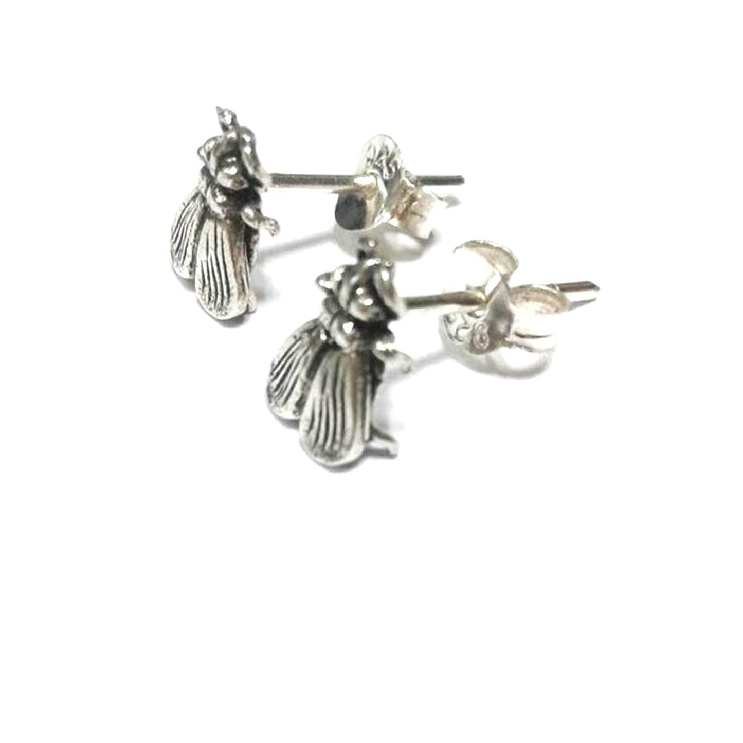 atjewels Oxidised .925 Sterling Silver Bee Stud Earrings For Girl's and Women's For MOTHER'S DAY SPECIAL OFFER - atjewels.in