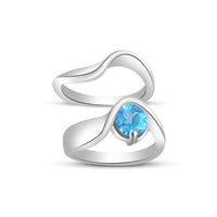 atjewels Valentines Round Aquamarine 14K White Gold Over Sterling Bridal Set Ring for Women's MOTHER'S DAY SPECIAL OFFER - atjewels.in