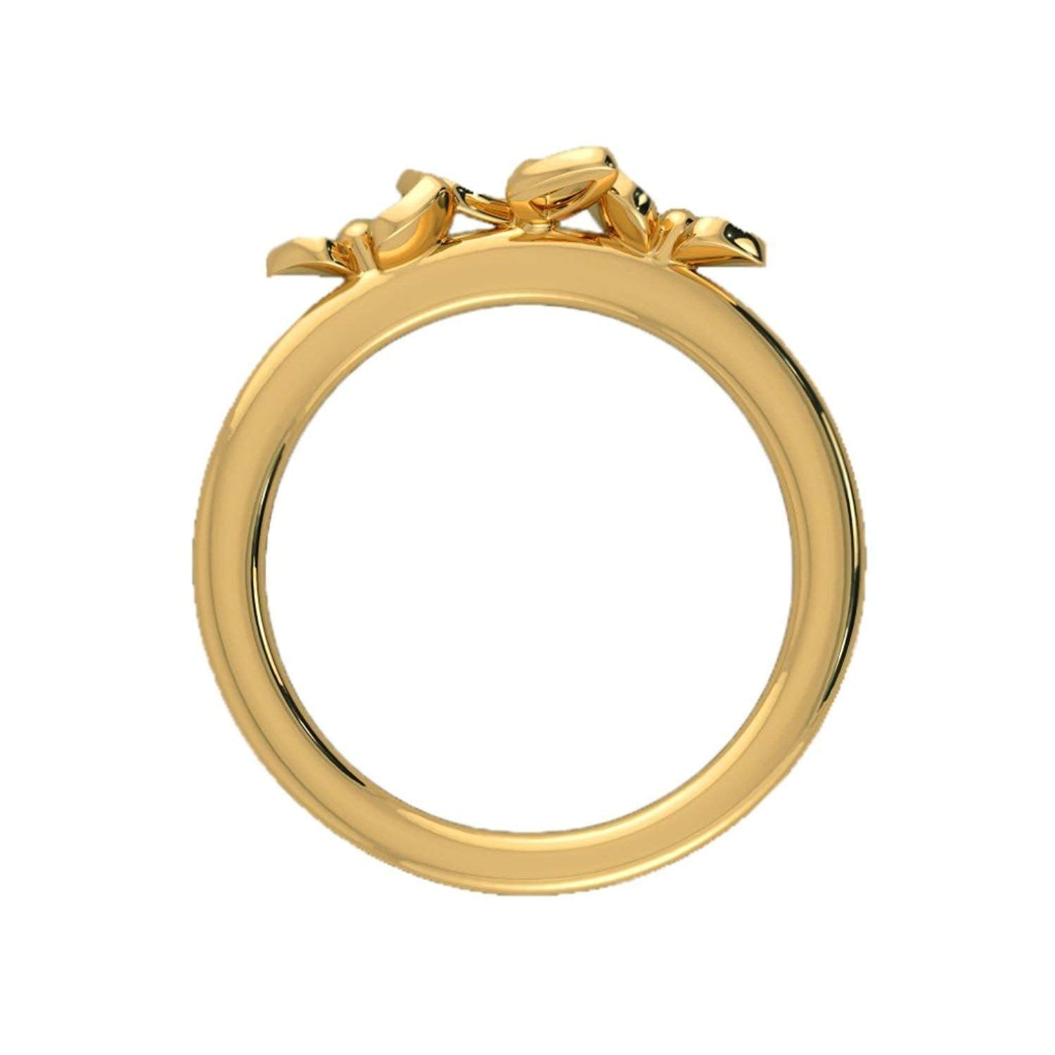 atjewels 14k Yellow Gold Over .925 Sterling Silver Flower Ring For Girl's and Women's For Navratri Special - atjewels.in