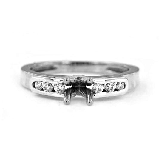 atjewels 14K White Gold Plated On 925 Sterling Silver Round White Cubic Zirconia Fashion Semi-Mount Setting Engagement RingMOTHER'S DAY SPECIAL OFFER - atjewels.in