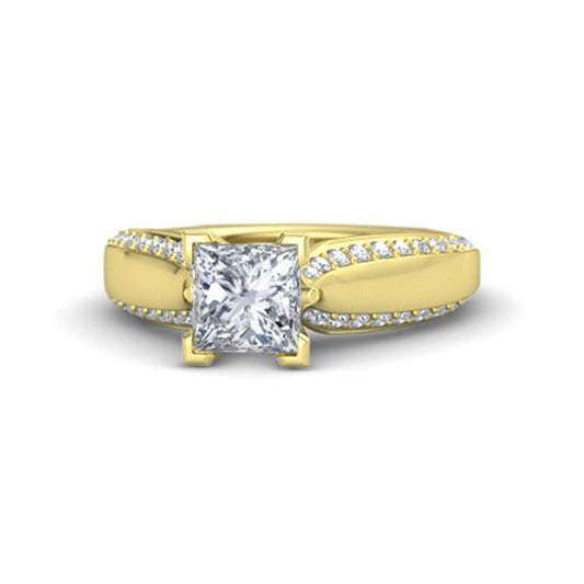 atjewels White Simulated Diamond Yellow Gold Plated 925 Sterling Silver Disney Princess Jasmine Ring MOTHER'S DAY SPECIAL OFFER - atjewels.in