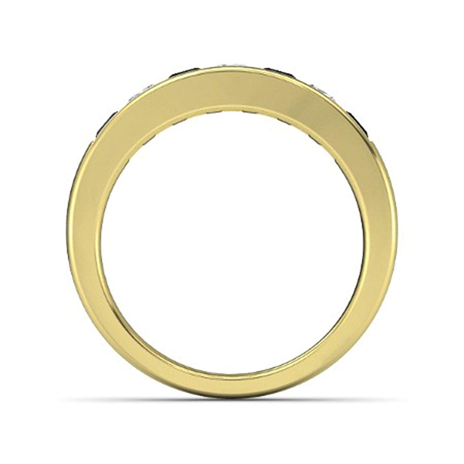 Princess Cut Black & White CZ Engagement Wedding Band Ring in Yellow Gold Plated 925 Sterling Silver MOTHER'S DAY SPECIAL OFFER - atjewels.in