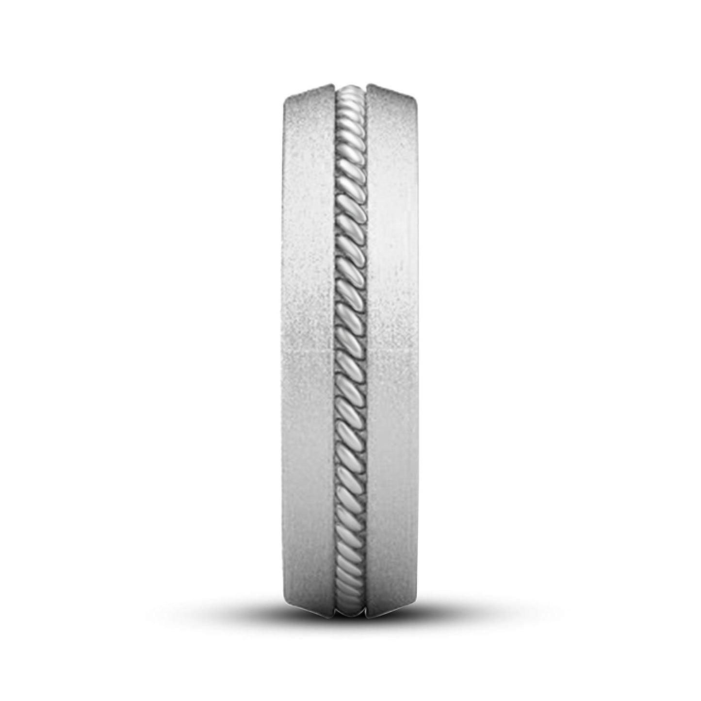 atjewels 18K White Gold Over 925 Sterling Silver Plain Wedding Band Ring For Men's MOTHER'S DAY SPECIAL OFFER - atjewels.in