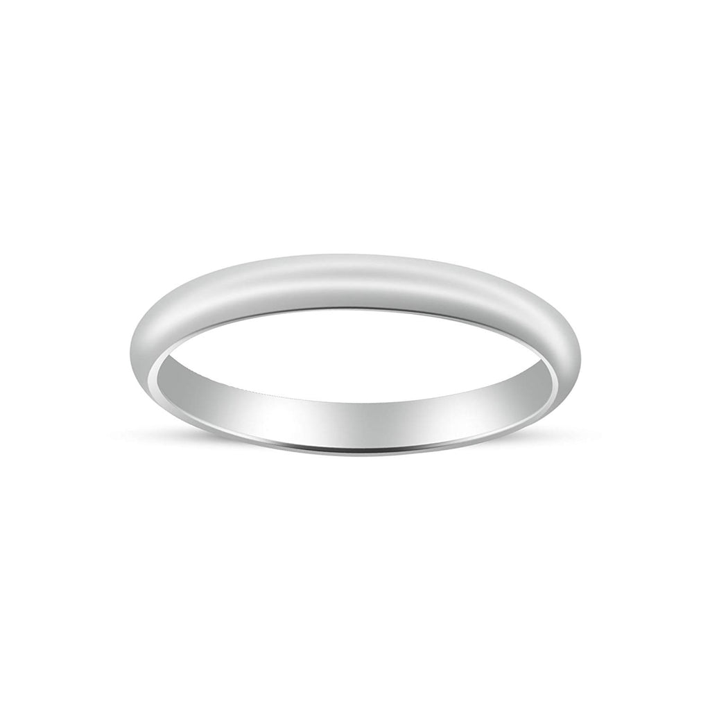atjewels 18K White Gold Over .925 Sterling Silver Anniversary Plain Band Ring For Women's MOTHER'S DAY SPECIAL OFFER - atjewels.in