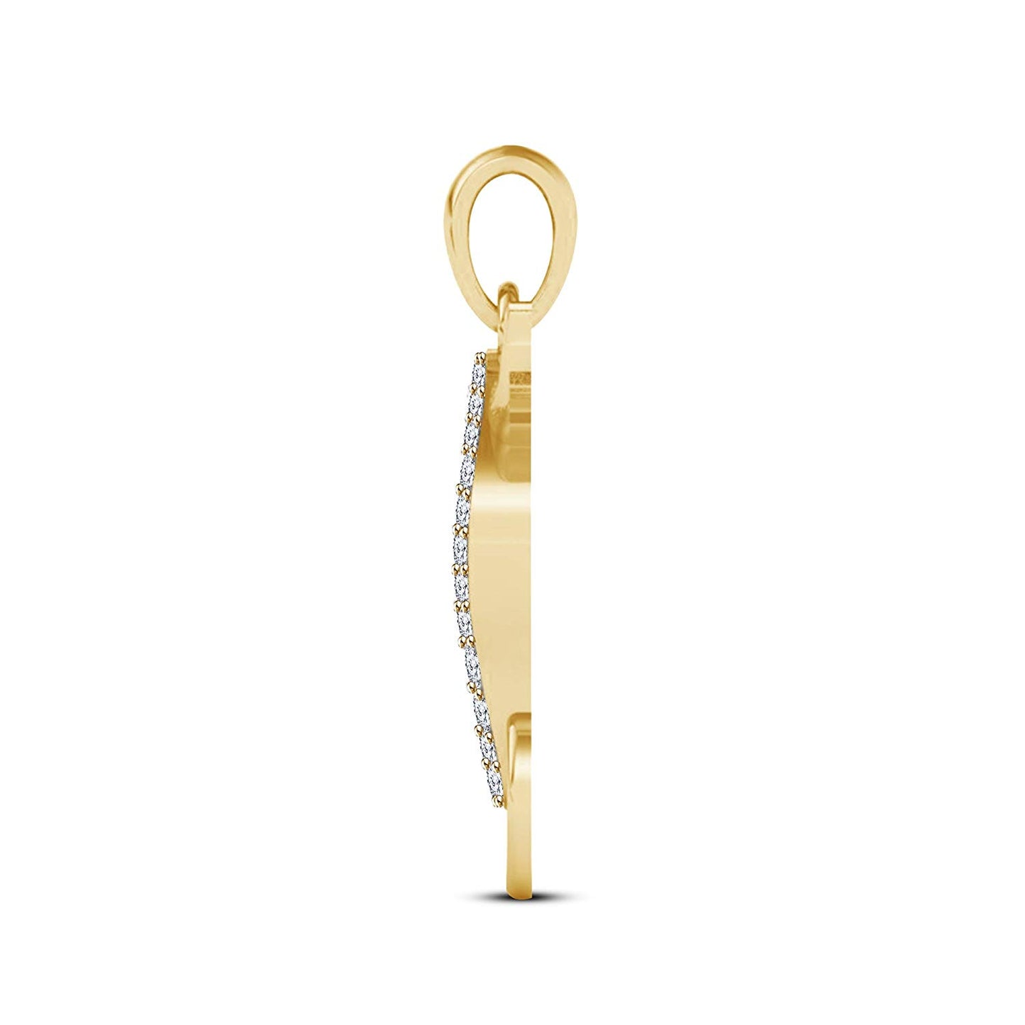 atjewels Buffalo Bulls Head Pendant in 18K Yellow Gold On .925 Silver White CZ For Men's MOTHER'S DAY SPECIAL OFFER - atjewels.in