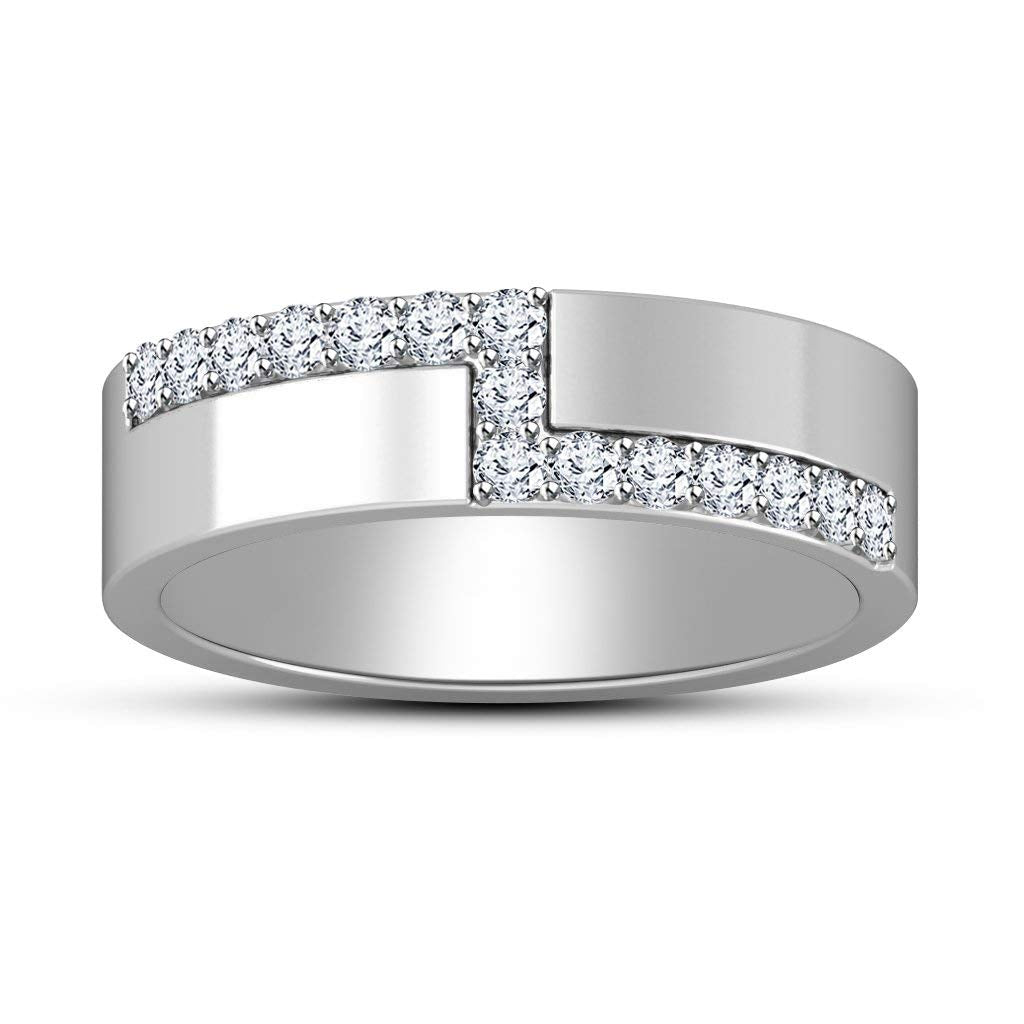 atjewels Unique Style Round Cut White CZ Engagement Men's Band Ring in Solid 925 Sterling Silver MOTHER'S DAY SPECIAL OFFER - atjewels.in