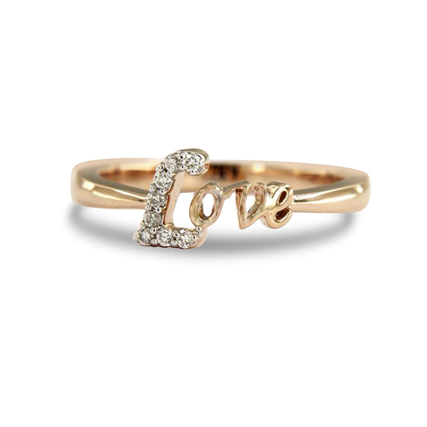 atjewels 14K Rose Gold Plated on 925 Sterling Silver with White Round Zirconia Love Ring For Unisex MOTHER'S DAY SPECIAL OFFER - atjewels.in
