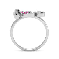 atjewels Round Pink Sapphire 14K White Gold Over 925 Silver Love Heart Ring MOTHER'S DAY SPECIAL OFFER - atjewels.in