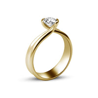 atjewels 14K Yellow Gold Over 925 Sterling Round White CZ Solitaire Ring For Women's MOTHER'S DAY SPECIAL OFFER - atjewels.in