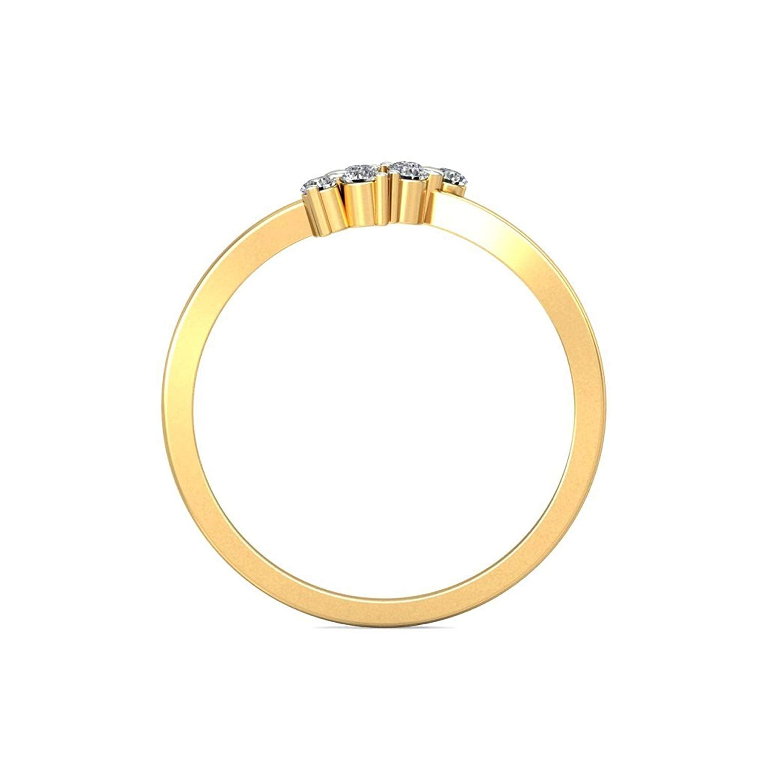 atjewels 14K Yellow Gold Over 925 Silver Round White CZ Bypass Ring For Women's MOTHER'S DAY SPECIAL OFFER - atjewels.in