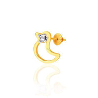 atjewels 14K Yellow Gold Plated On .925 Sterling Silver Round Cut White Cubic Zircon Sparrow Stud Earrings For Women's & Girl's & Kid's MOTHER'S DAY SPECIAL OFFER - atjewels.in