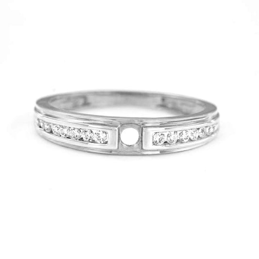 atjewels 0.03 CT 18K White Gold On Sterling Round White CZ Wedding Ring MOTHER'S DAY SPECIAL OFFER - atjewels.in
