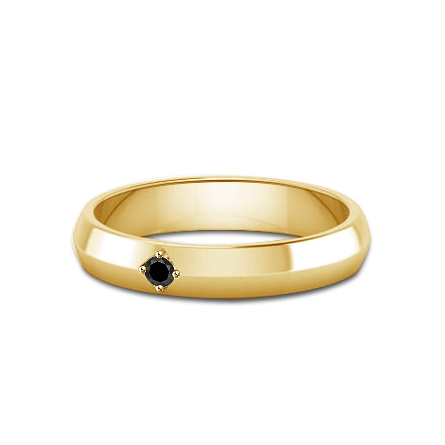 atjewels Engagement Ring in Round Black Zirconia 14K Yellow Gold Over 925 Sterling Silver MOTHER'S DAY SPECIAL OFFER - atjewels.in