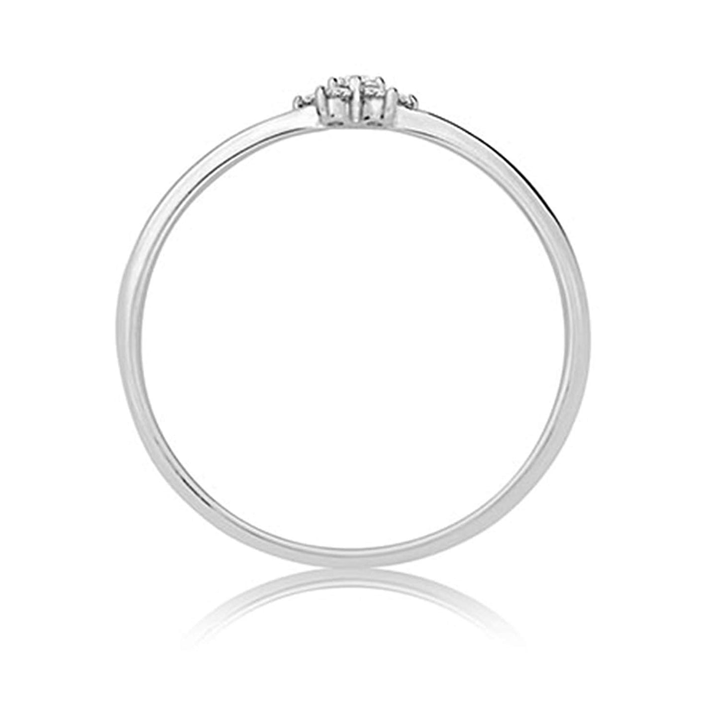 atjewels Star Ring For Women's in 14K White Gold Over 925 Sterling Silver Round White Zirconia MOTHER'S DAY SPECIAL OFFER - atjewels.in