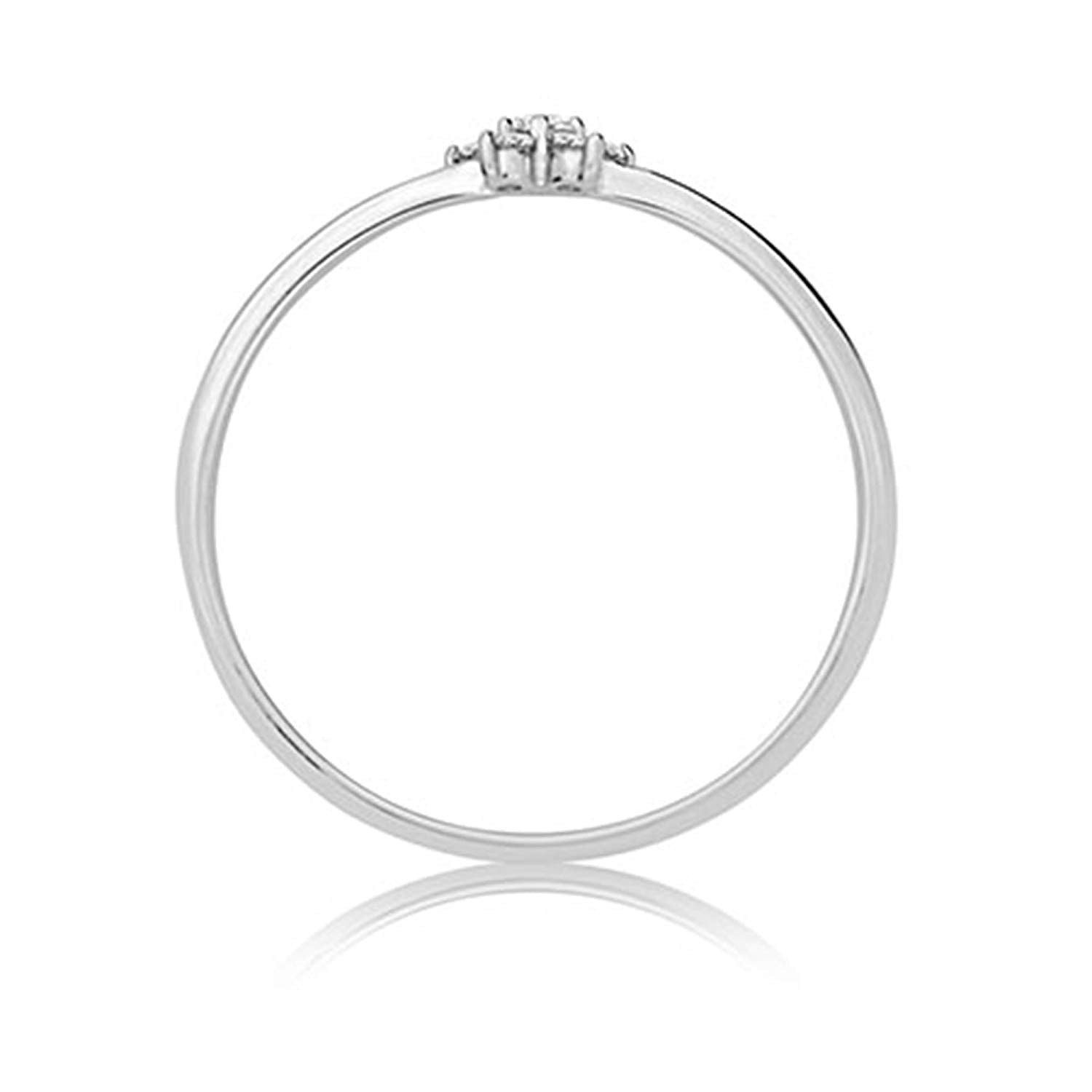 atjewels Star Ring For Women's in 14K White Gold Over 925 Sterling Silver Round White Zirconia MOTHER'S DAY SPECIAL OFFER - atjewels.in