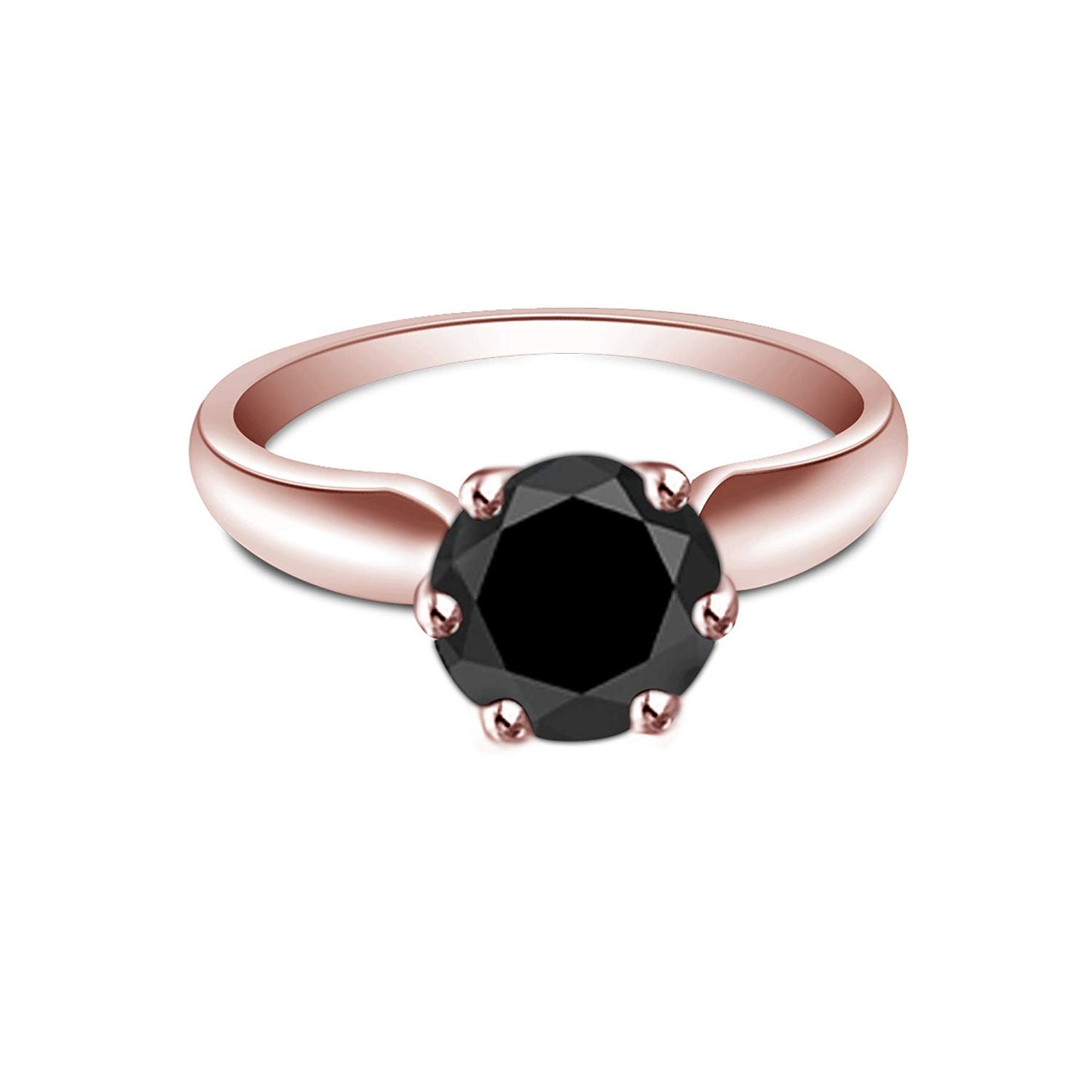 atjewels Round Cut Multi-Color Gemstone 14K Rose Gold Over .925 Sterling Silver Solitaire Engagement Ring For Women's and Girl's For Diwali Special - atjewels.in