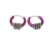 atjewels .925 Sterling Silver With Purple Color Enamel Hoop Earrings For Kid's & Women's MOTHER'S DAY SPECIAL OFFER - atjewels.in