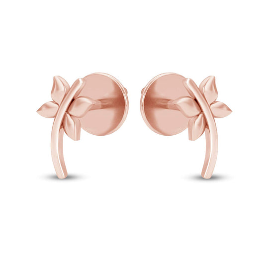atjewels 18K Rose Gold Plated On 925 Sterling Fashion Flower Stud Earrings For Women's MOTHER'S DAY SPECIAL OFFER - atjewels.in