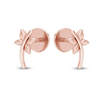 atjewels 18K Rose Gold Plated On 925 Sterling Fashion Flower Stud Earrings For Women's MOTHER'S DAY SPECIAL OFFER - atjewels.in