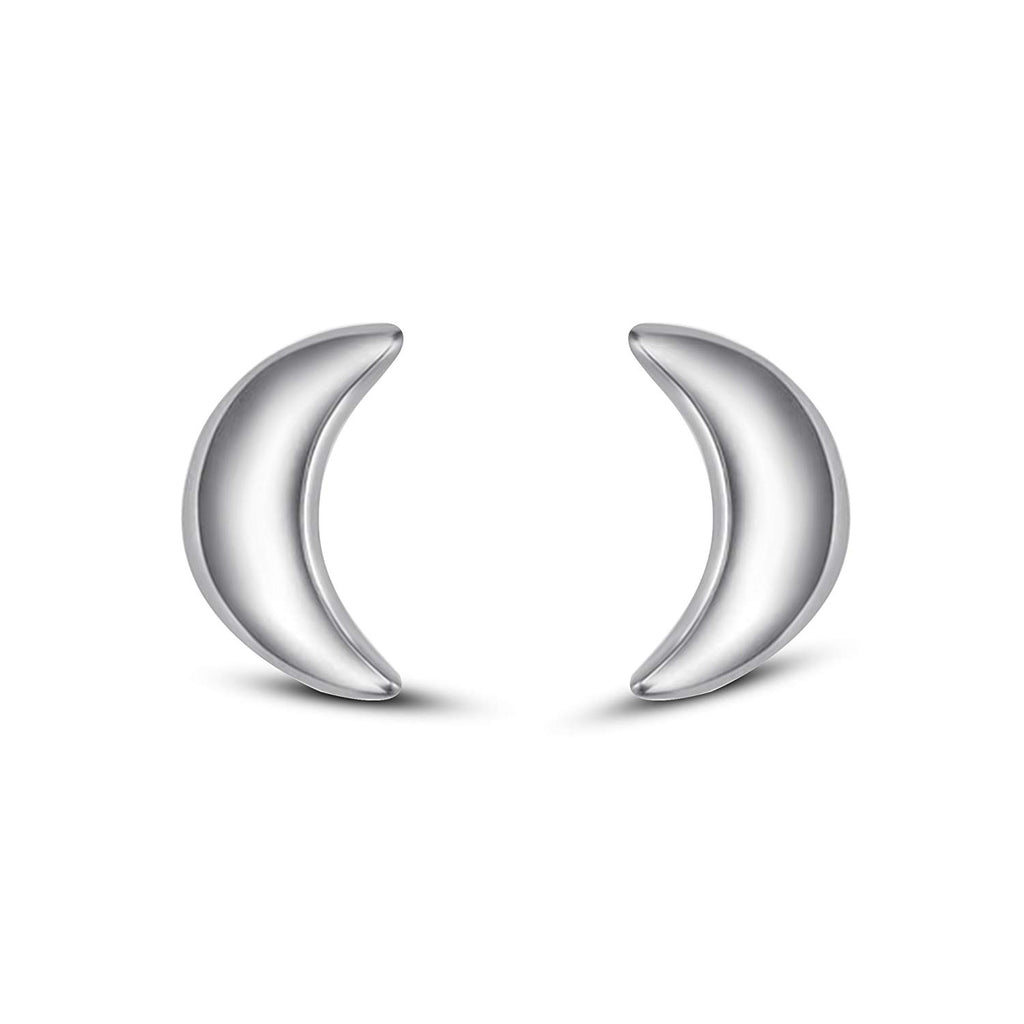 atjewels Chand Stud Earrings in 18k White Gold Plated on 925 Sterling Silver MOTHER'S DAY SPECIAL OFFER - atjewels.in